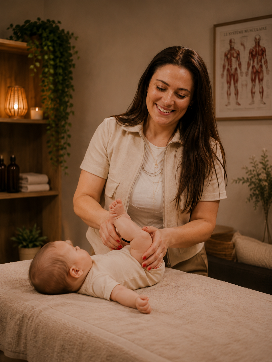 Massage bébé chez Ornella — moment tendre et apaisant