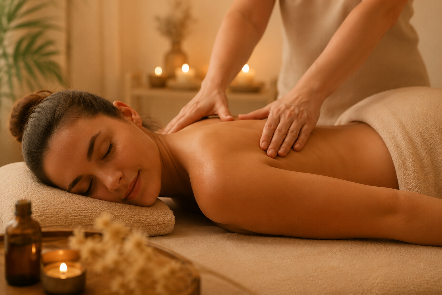 Massage bien-être chez Ornella — moment de détente sur table de massage