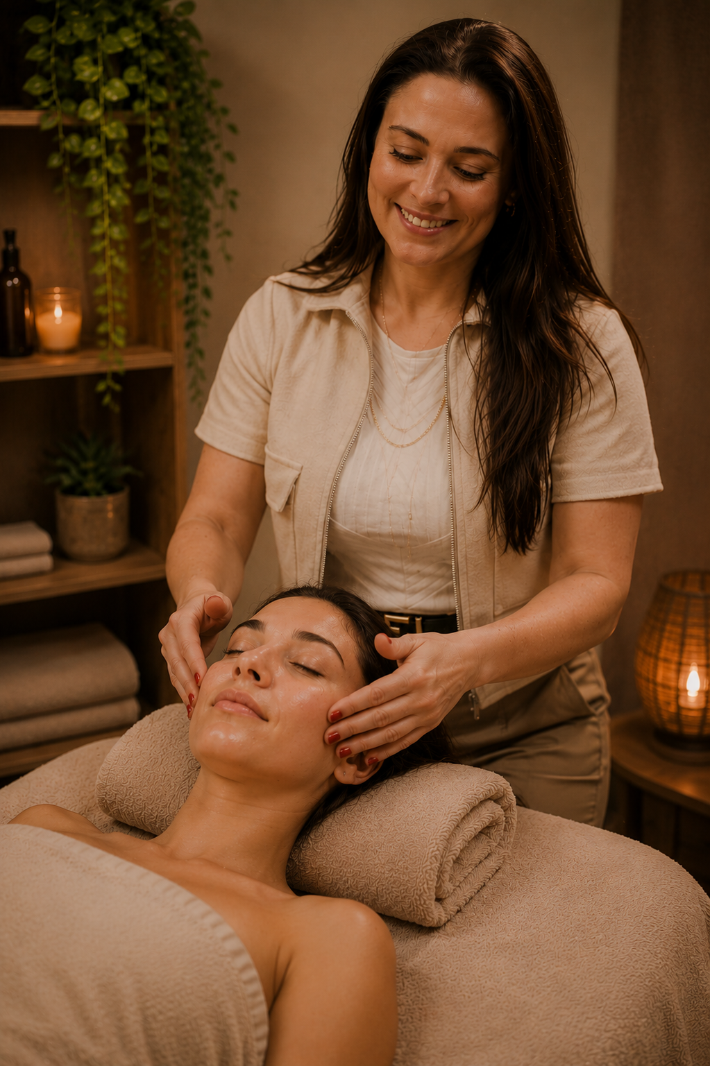 Massage visage chez Ornella — soin éclat et relâchement
